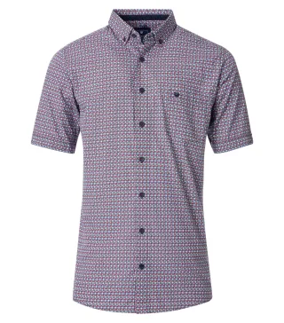 REDMOND - Freizeithemd Kurzarm rot - Gr. - 3XL