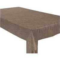 laro Tischdecke Wachstuchtischdecke Leinenstruktur Braun PVC Eckig