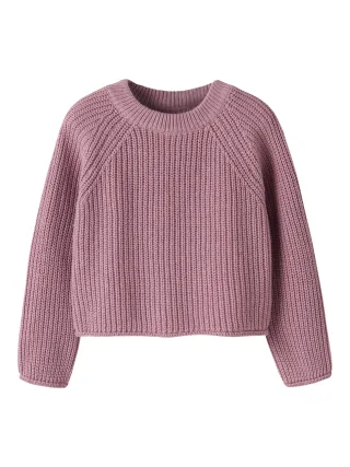 NAME IT - NMFVENJA LS LOOSE SHORT KNIT Lilas - Gr. - 92