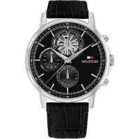 Tommy Hilfiger Multifunktionsuhr STEWART 1710605, Quarzuhr, Armbanduhr, Herrenuhr, Datum, Lederarmband