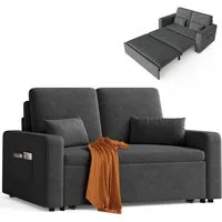 Bealife 2-Sitzer Schlafsofa 2-Sitzer Ausziehbar, Modernes Veloursstoff Sofabett
