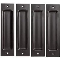 BAYLI Möbelgriff 4er Set - Schiebetürmuschel [schwarz-matt] - Muschelgriff aus Stahl