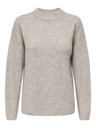 ONLY - ONLCAMILLA O-NECK L/S PULLOVER NOOS KNT Pumice Stone - Gr. - L