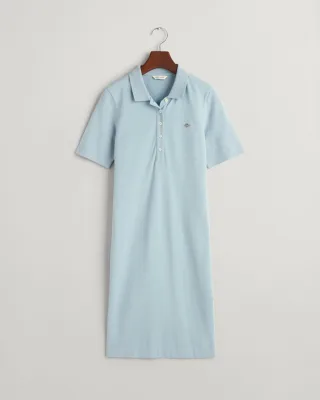 GANT - Shield Piqué Polokleid dove blue - Gr. - L