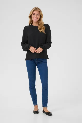 Langarm-Bluse Regular fit Black