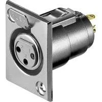Mikrofon-Einbaubuchse, 3Pin, Einbau-Anschluss schwarz, 1 Stück