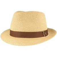 Göttmann Strohhut Sommerlicher Trilby Newmann aus 100% Stroh mit Ripsband