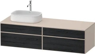 Duravit Zencha Konsolenwaschtischunterbau wandhängend Eiche Schwarz & Taupe Matt & Supermatt 1600x55 ZE4824L16830000