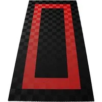 Tenzo-R Bodenfliese Performance Garagenboden Floor 2,8mx5,6m Schwarz Rot Set3, schwarz/rot