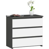 Raumhirsch Furniture Kommode mit 3 Schubladen 60 cm breit Holz Schrank, (viele Farbvarianten - Maße: 60 x 57 x 35 cm) - Hochwertig & stabil