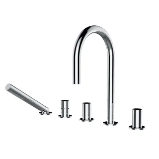 LAUFEN 5-Loch Wannenfüllkombination Kartell LAUFEN Festauslauf Ausladung 173 mm ohne Armaturenplatte H3223350042821