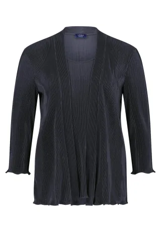Vera Mont - Blusenshirt Dunkelblau/Grau - Gr. - 38