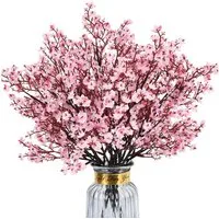Kunstblumenstrauß 3 künstliche Kirschblütensträuße, künstliche Schleierkrautblumen, Agger, für Wohn- und Hochzeitsdekoration sowie DIY-Blumenarrangements