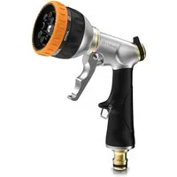 Brandson Multifunktionsbrause Garten Handbrause Metall, Gartenbrause, 8 Sprühmuster, Gartenpistole, (1-St), gummierter Griff, Wasserdurchfluss regelbar, Schnellkupplungsanschluss