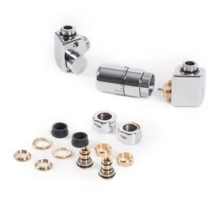 Terma Set Winkeleck-Thermostatventil DEXTER GZ 1/2"-Ø16x2, Ø15 rechts, TGETCG7-CR, Chrom TGETCG7-CR