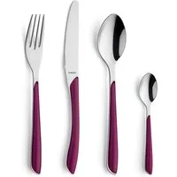 Kuppels Besteck-Set PRISMA (24-tlg), 6 Personen, Edelstahl Rostfrei 18/0, spülmaschinenfest, in wildberry, hochglanzpoliert