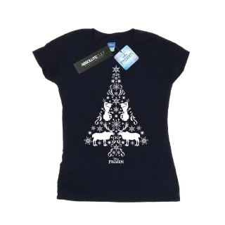 Disney - "Frozen Christmas Tree" T-Shirt für Damen (Marineblau)