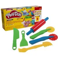 peveha24 Knete Play-Doh 8er Pack Regenbogen Knete mit GOWI Knetwerkzeug 6tlg. im Set