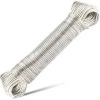 SOHFA Wand-Wäscheleine 50m mit Stahlkern - Camping Wäscheleine Extra Stark ca. 3mm, Stabile Wäscheschnur Outdoor ohne Bohren