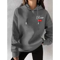 RMK Kapuzenpullover Damen Pullover L'Amour Winter Hoodie Hoody Oversized Sweatshirts Kirsche Cherry