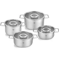 Fissler Topf-Set Fissler Pure Collection, Edelstahl 18/10 (Set, 4-tlg., Kochtopf 20/24cm, Bratentopf 20/24cm), backofengeeignet (bis 180°C),superthermic Boden, Made in Germany