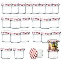 BigDean Marmeladenglas 24er Set 125 ml Sturzglas Einmachglas Einweckglas To 66 Deckel, Glas, (Set, 48-tlg., Sturzgläser + Deckel), Glas, Spülmaschinen Fest, Lebensmittelecht.