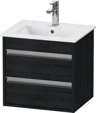 Duravit Ketho Waschtischunterbau wandhängend Eiche Schwarz Matt 500x412x480 mm - KT644401616 KT644401616