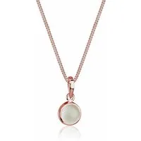 Elli Kette mit Anhänger Klassik Mondstein Edelstein Rund Natur 925 Silber