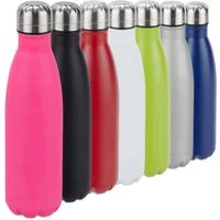 relaxdays Isolierflasche 2 x Trinkflasche Edelstahl pink