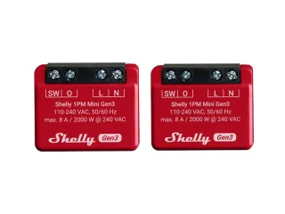 SHELLY WLAN-Schaltaktor 1PM Mini Gen 3, rot, 2 Stück