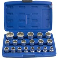 Falon-Tech Steckschlüssel Steckschlüssel Werkzeug Nusse Nuss Spline Vielzahn Satz Set 1/2"8-32 (19 St)