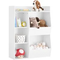 SoBuy Bücherregal KMB55, Montessori Regal Kinderregal Aufbewahrungsregal Spielzeugtruhe, mit Ablagefächern und Fächern, Standregal, Regal Kinderzimmer