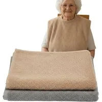 Seniori Lätzchen für Erwachsene 2er Set 50x100 Essschutz Baumwolle, (2 Stück), Beige und Grau
