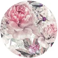 Bilderdepot24 Teppich Vinyl Wohnzimmer Schlafzimmer Flur Küche Muster Landhaus, rund - rosa glatt, nass wischbar (Küche, Tierhaare) - Saugroboter & Bodenheizung geeignet