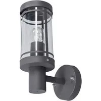 Lindby Außen-Wandleuchte Djori, Edelstahl Alu IP44, 1 x 15 W LED