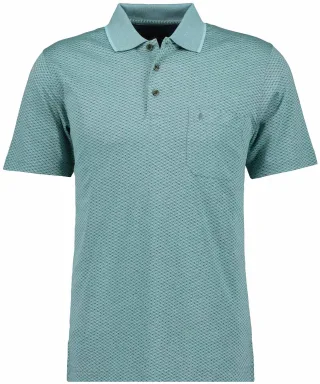 RAGMAN - Softknit-Polo Jacquard Salbei - Gr. - M
