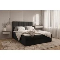 MOEBLO Boxbett Bett 01 (Bonell, Topper, Doppelbett gepolstertes Kopfteil mit Bettkasten Boxbett - 180x200 cm, aus Samt, Polsterbett Kontinentalbett, dekorativem Kopfteil), (BxHxT):143/163/183x113x214 cm