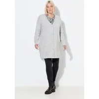 Ulla Popken Strickjacke Strickjacke Boxy Fit V-Ausschnitt Knopfleiste
