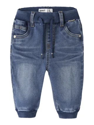 NAME IT - NBMBEN BAGGY R FLEECE JEANS 7509-AN Medium Blue Denim - Gr. - 80