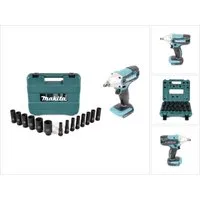 Makita Akku-Schlagschrauber DTW 190 Z Akku Schlagschrauber 18 V 190 Nm + Steckschlüssel Set - ohn