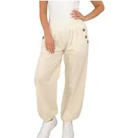 Mississhop Haremshose Damen Baumwolle Aladinhose Unifarbe Hose Sommerhose M.297