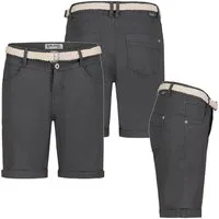 Stitch & Soul Bermudas Damen Short Bermuda kurze Hose Sommer Chino Stoff Hose mit Gürtel