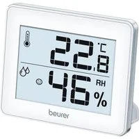 BEURER HM 16 Thermo-Hygrometer, Kontrolle von Temperatur und Luftfeuchtigkeit Innenwetterstation (Mit Smiley-Indikation, ideal für zuhause oder im Büro)