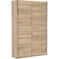 Schlafkontor Schwebetürenschrank Heimo/Fast Schrank Kleiderschrank Garderobe geringe Tiefe, ausziehbarer Kleiderstange, Garderobenschrank, 6 Böden