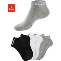 Bench. Sportsocken Damen Herren Kurzsocken, Halbhohe Socken (Packung, 6-Paar, Quarter Gr. 35-38 bis 47-48) Tennis Kurzsocken mit Halbfußfrottee
