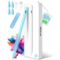 S&T Design Eingabestift Stift für iPad USB-C (2018-2026) Schnellladen für Apple iPads (2018-2026), 1-St., mit 4x iPad Stift Spitzen + Silikon Halterung) Tabletstift Stylus Pencil 2. Gen Pen USB-C Schnellladen Palm Rejection