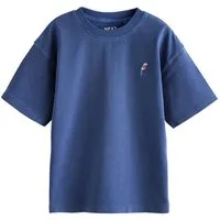 Next T-Shirt Gewaschenes T-Shirt mit Stickerei auf der Brust (1-tlg)