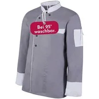 Clinotest Kochjacke langarm - 95 Grad waschbare, kochfeste Kochjacken ohne Einlaufen (1-St) Kochhemd aus 65% Polyester, 35% Baumwolle, mit Druckknopfverschluss