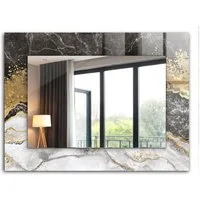 Tulup Dekospiegel Modern Spiegel mit Aufdruck, Hängespiegel, Wandspiegel Deko Badspiegel, Rechteckig