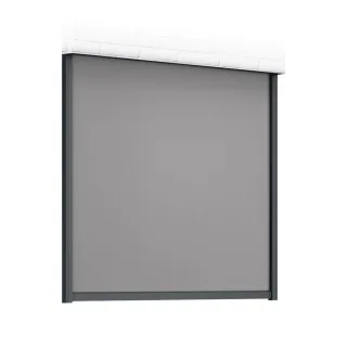Außenrollo, Unterputz, Anthrazitgrau, 600 x 600 mm, Tuch Dunkelgrau, ohne Motorsteuerung, individuell konfigurieren